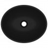 Lavatório luxuoso formato oval 40x33 cm cerâmica preto mate 4