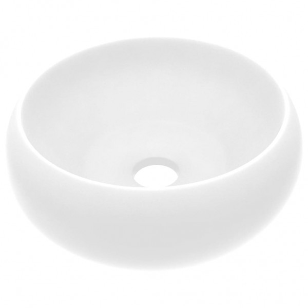 Lavabo de lujo redondo cerámica blanco mate 40x15 cm M 2