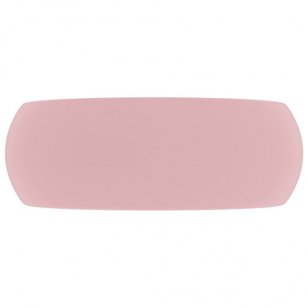 Lavabo de lujo redondo cerámica rosa mate 40x15 cm M 3