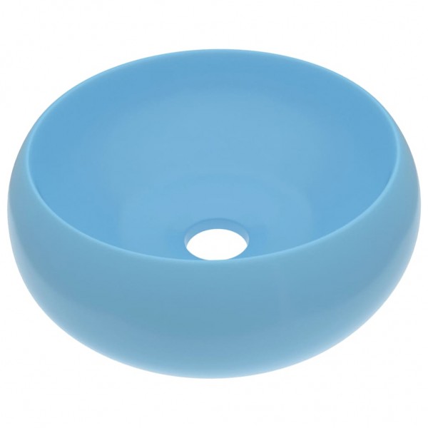 Lavabo de lujo redondo cerámica azul claro mate 40x15 cm M 2