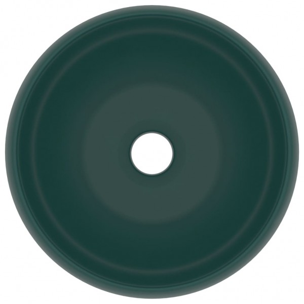 Lavabo de lujo redondo cerámica verde oscuro mate 40x15 cm M 3