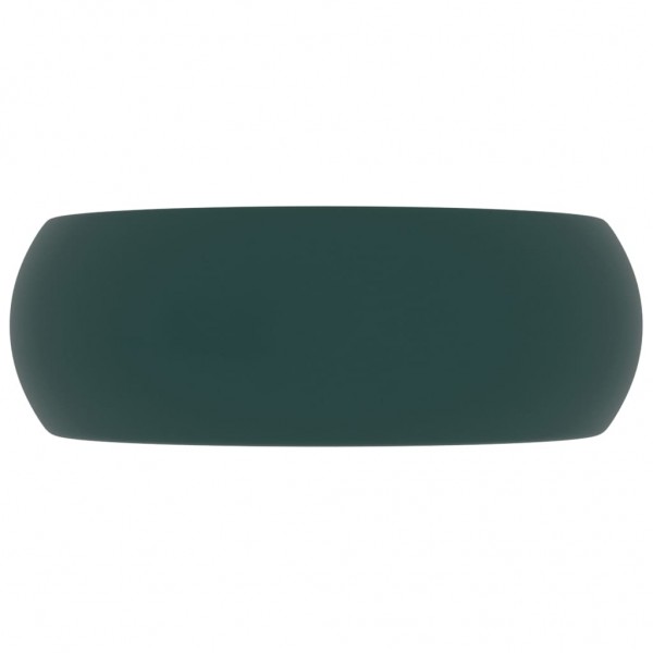 Lavatório luxuoso redondo 40x15cm cerâmica verde-escuro mate M 4
