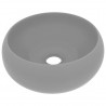 Lavabo de lujo redondo cerámica gris claro mate 40x15 cm 1