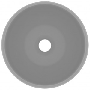 Lavatório luxuoso redondo 40x15 cm cerâmica cinzento-claro mate H