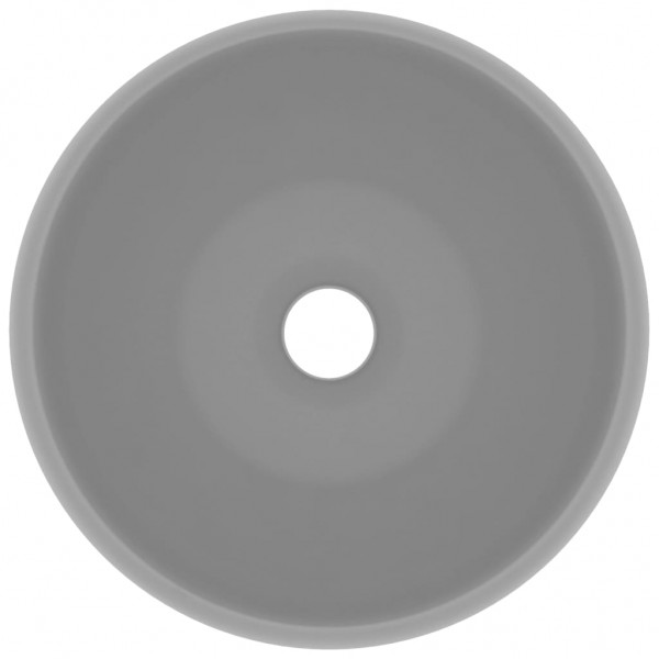 Lavatório luxuoso redondo 40x15 cm cerâmica cinzento-claro mate M 2