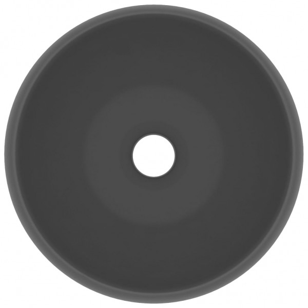 Lavabo de lujo redondo cerámica gris oscuro mate 40x15 cm M 3