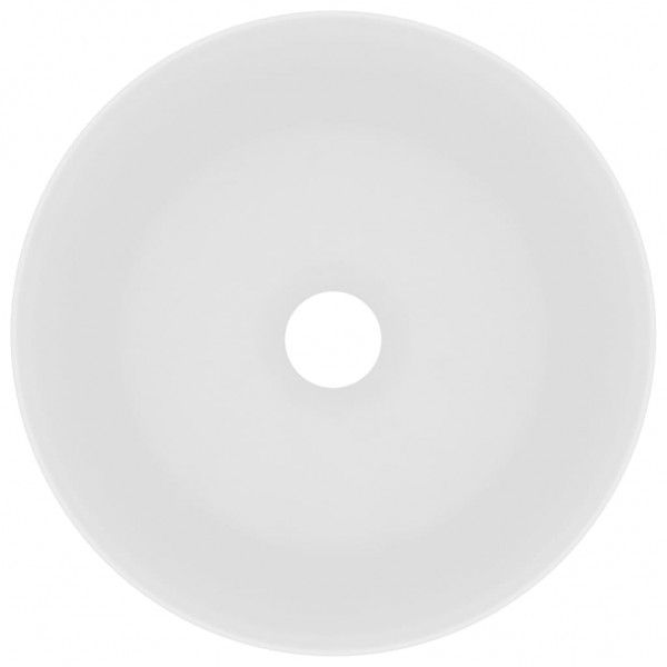 Lavatório luxuoso redondo 40x15 cm cerâmica branco mate M 3