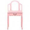 Tocador y taburete madera paulownia y MDF rosa 65x36x128 cm 3
