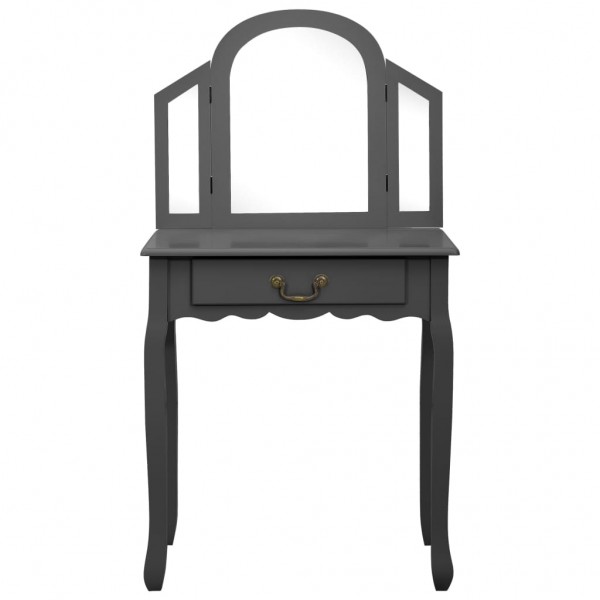 Toucador c/ banco 65x36x128 cm MDF e madeira paulownia cinzento M 3