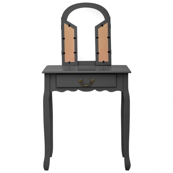 Toucador c/ banco 65x36x128 cm MDF e madeira paulownia cinzento M 4