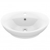 Lavabo lujoso con rebosadero  cerámica blanco mate 58.5x39 cm 2