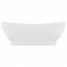 Lavatório luxuoso oval 58.5x39 cm cerâmica branco mate 3