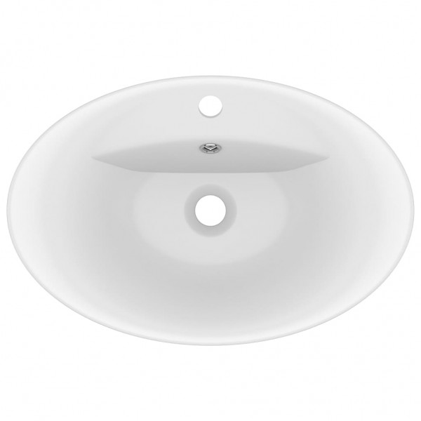 Lavatório luxuoso oval 58.5x39 cm cerâmica branco mate M 4