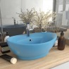 Lavabo lujoso con rebosadero cerámica azul claro 58.5x39 cm 1