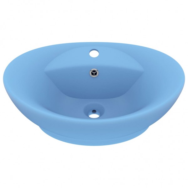 Lavabo lujoso con rebosadero cerámica azul claro 58.5x39 cm M 2