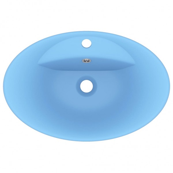 Lavatório luxuoso oval 58.5x39 cm cerâmica azul-claro mate M 4