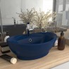 Lavabo lujoso con rebosadero cerámica azul oscuro 58.5x39cm 1