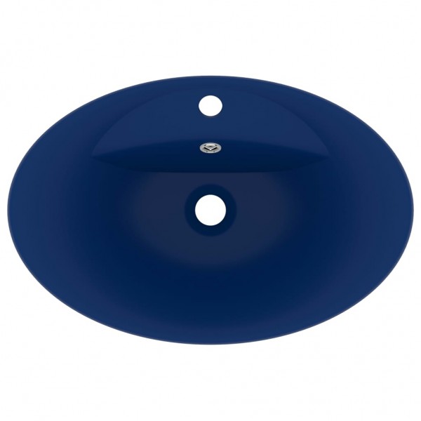 Lavabo lujoso con rebosadero cerámica azul oscuro 58.5x39cm M 4