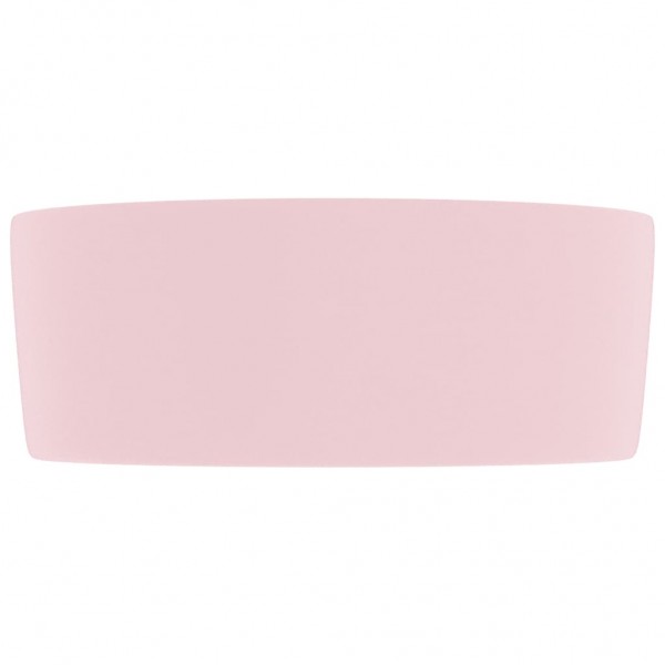 Lavatório luxuoso redondo 40x15 cm cerâmica rosa mate M 4