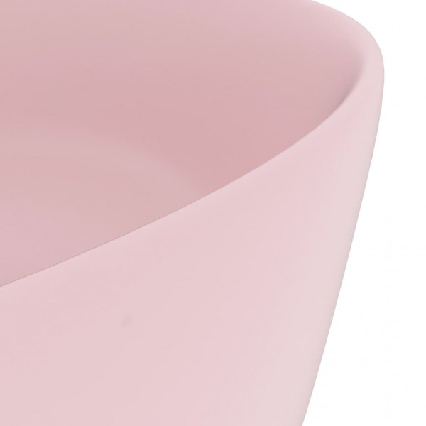Lavabo de lujo redondo cerámica rosa mate 40x15 cm M 5