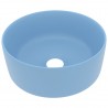 Lavabo de lujo redondo cerámica azul claro mate 40x15 cm 2