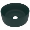 Lavabo de lujo redondo cerámica verde oscuro mate 40x15 cm 2
