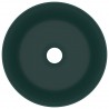Lavatório luxuoso redondo 40x15cm cerâmica verde-escuro mate 3