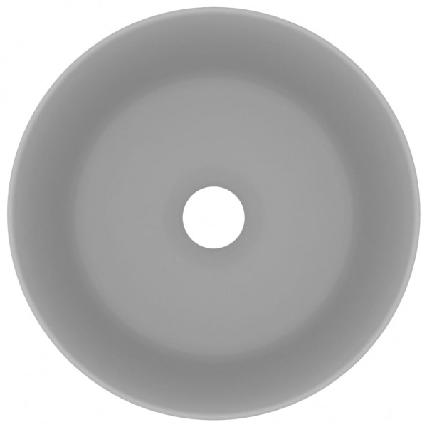 Lavabo de lujo redondo cerámica gris claro mate 40x15 cm M 4