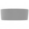 Lavabo de lujo redondo cerámica gris claro mate 40x15 cm 5