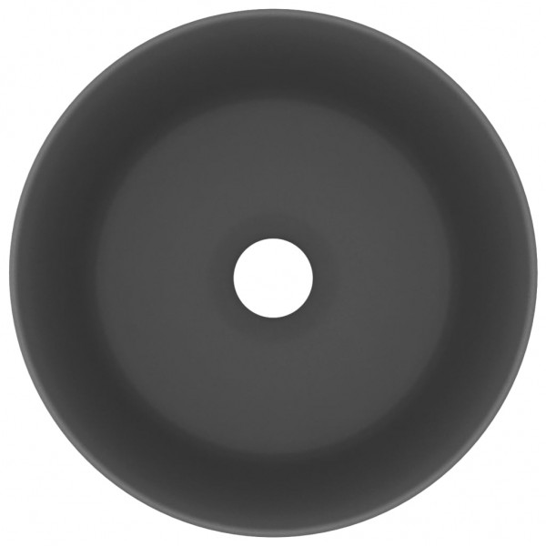 Lavabo de lujo redondo cerámica gris oscuro mate 40x15 cm M 3