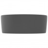 Lavabo de lujo redondo cerámica gris oscuro mate 40x15 cm 4