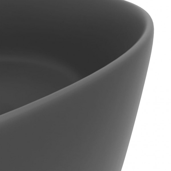 Lavabo de lujo redondo cerámica gris oscuro mate 40x15 cm M 5