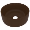 Lavabo de luxo redondo cerâmica marrom escuro mate 40x15 cm 2