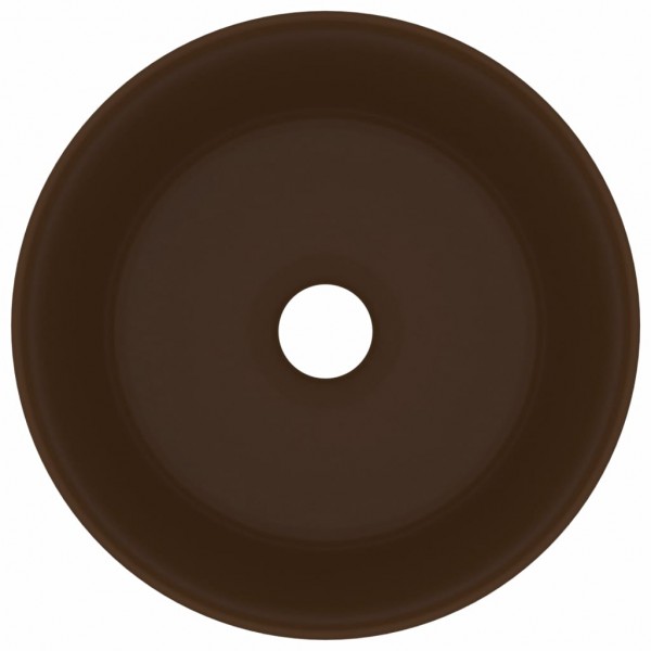 Lavabo de luxo redondo cerâmica marrom escuro mate 40x15 cm M 3