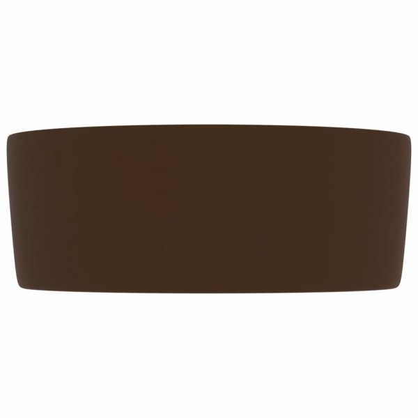Lavabo de lujo redondo cerámica marrón oscuro mate 40x15 cm M 4