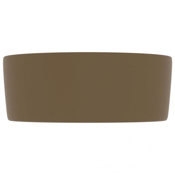 Lavabo de lujo redondo cerámica crema mate 40x15 cm M 4