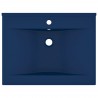 Lavatório c/orifício torneira 60x46cm cerâmica azul-escuro mate 3