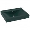 Lavabo de lujo con grifo cerámica verde oscuro 60x46 cm 2