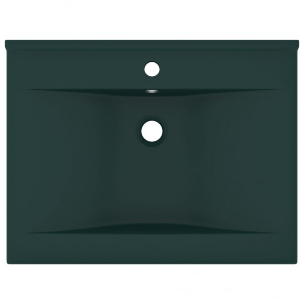 Lavatório orifício torneira 60x46 cm cerâmica verde-escuro mate M 3