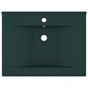 Lavatório orifício torneira 60x46 cm cerâmica verde-escuro mate 3
