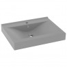 Lavabo de lujo con grifo cerámica 60x46 cm gris claro 1