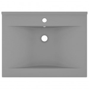 Lavabo de lujo con grifo cerámica 60x46 cm gris claro H