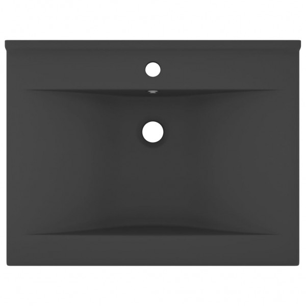 Lavabo de lujo con grifo cerámica gris oscuro 60x46 cm M 3