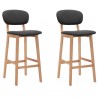 Bancos de bar 2 pcs tecido cinzento-escuro 1