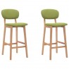 Bancos de bar 2 pcs tecido verde 1