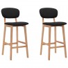 Bancos de bar 2 pcs tecido preto 1