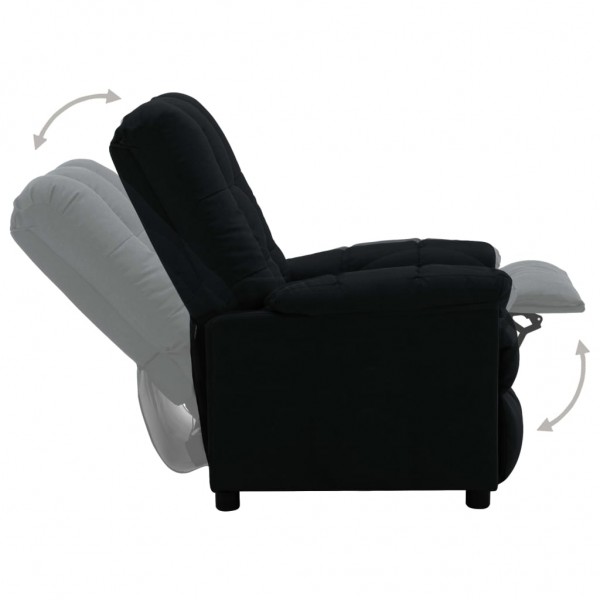Sillón reclinable de tela negro M 5