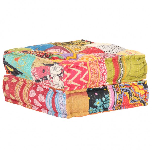 Puf patchwork de tela 60x70x36 cm D