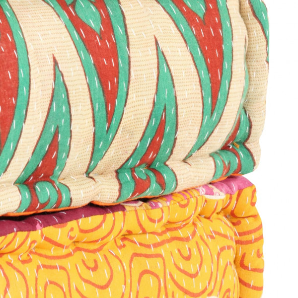 Pufe 60x70x36 cm tecido de retalhos M 3