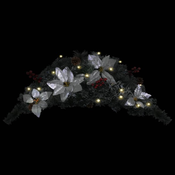 Grinalda de Natal com luzes LED 90 cm PVC verde M 2